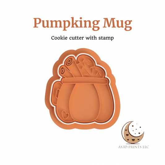 Pumpking  Mug cookie cutter with stamp