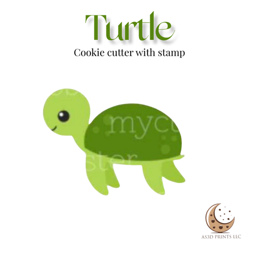 Turtle cookie cutter with stamp