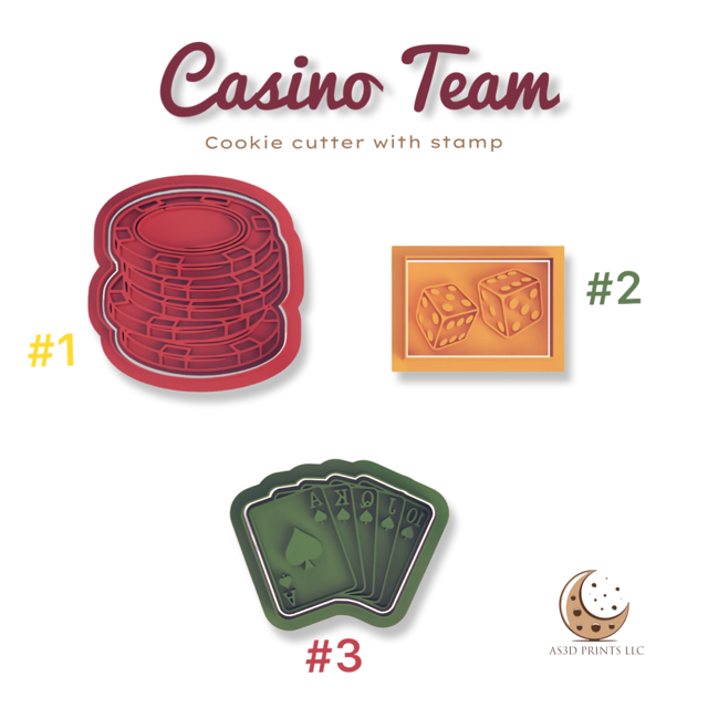 Casino Team cookie cutter with stamp
