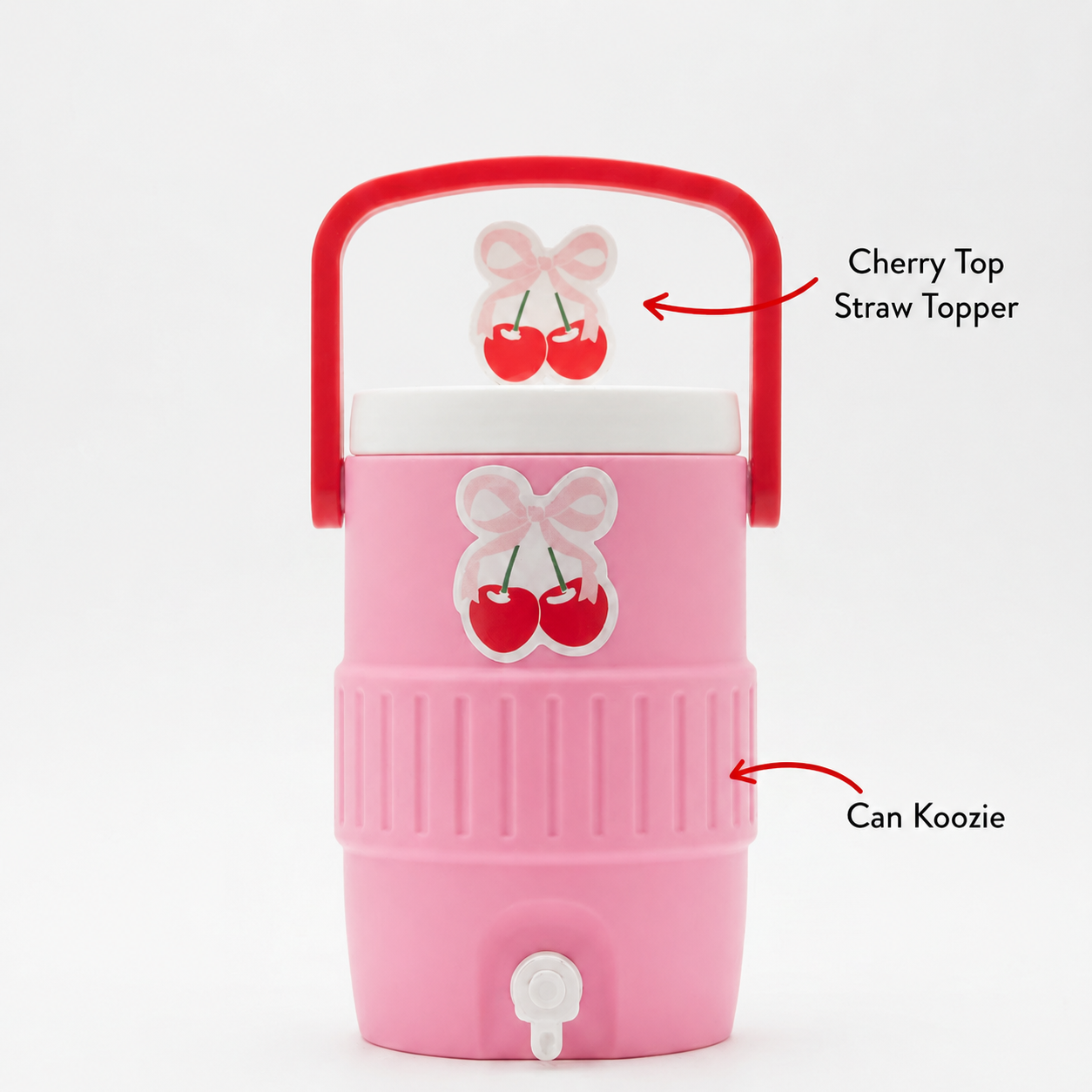 Cherry Bow Can Koozie