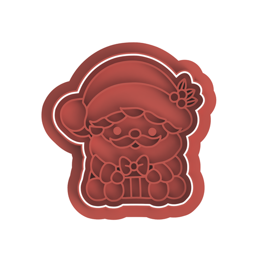 Santa Clous cookie cutter with stamp