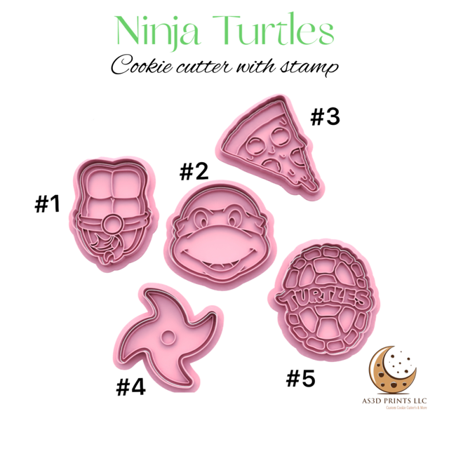 Ninja Turtles cookie cutter with stamp