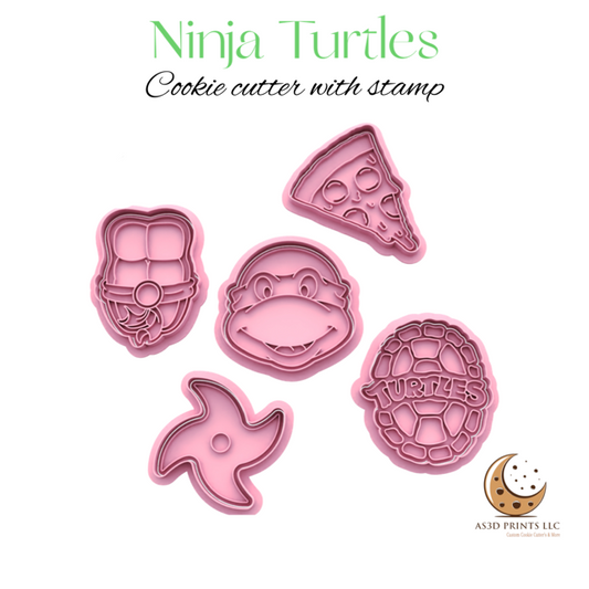 Ninja Turtles cookie cutter with stamp
