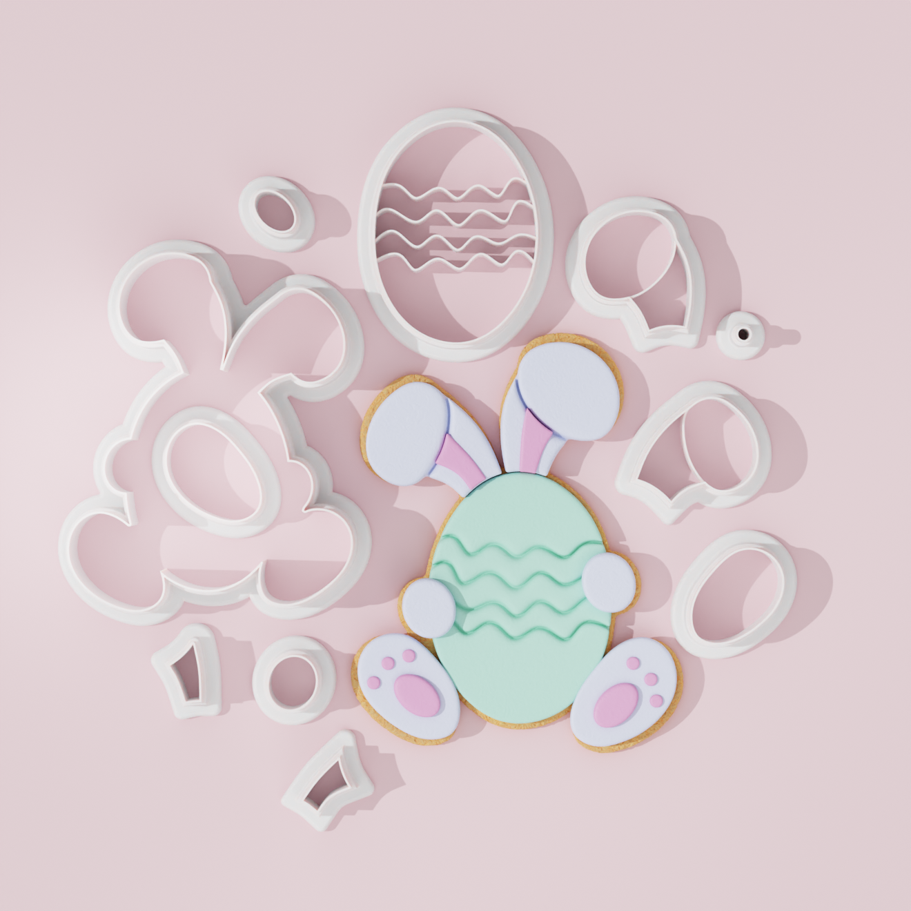 Easter Bunny cutter fondant
