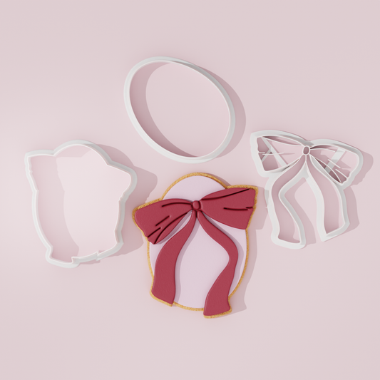 Easter eggs with bow cutter fondant