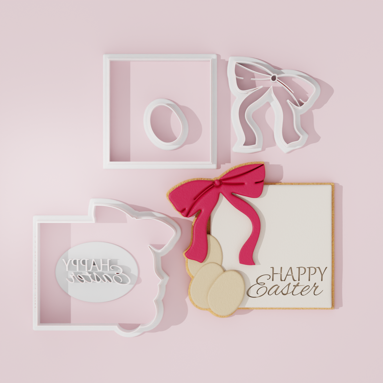 Easter plaque with eggs cutter fondant