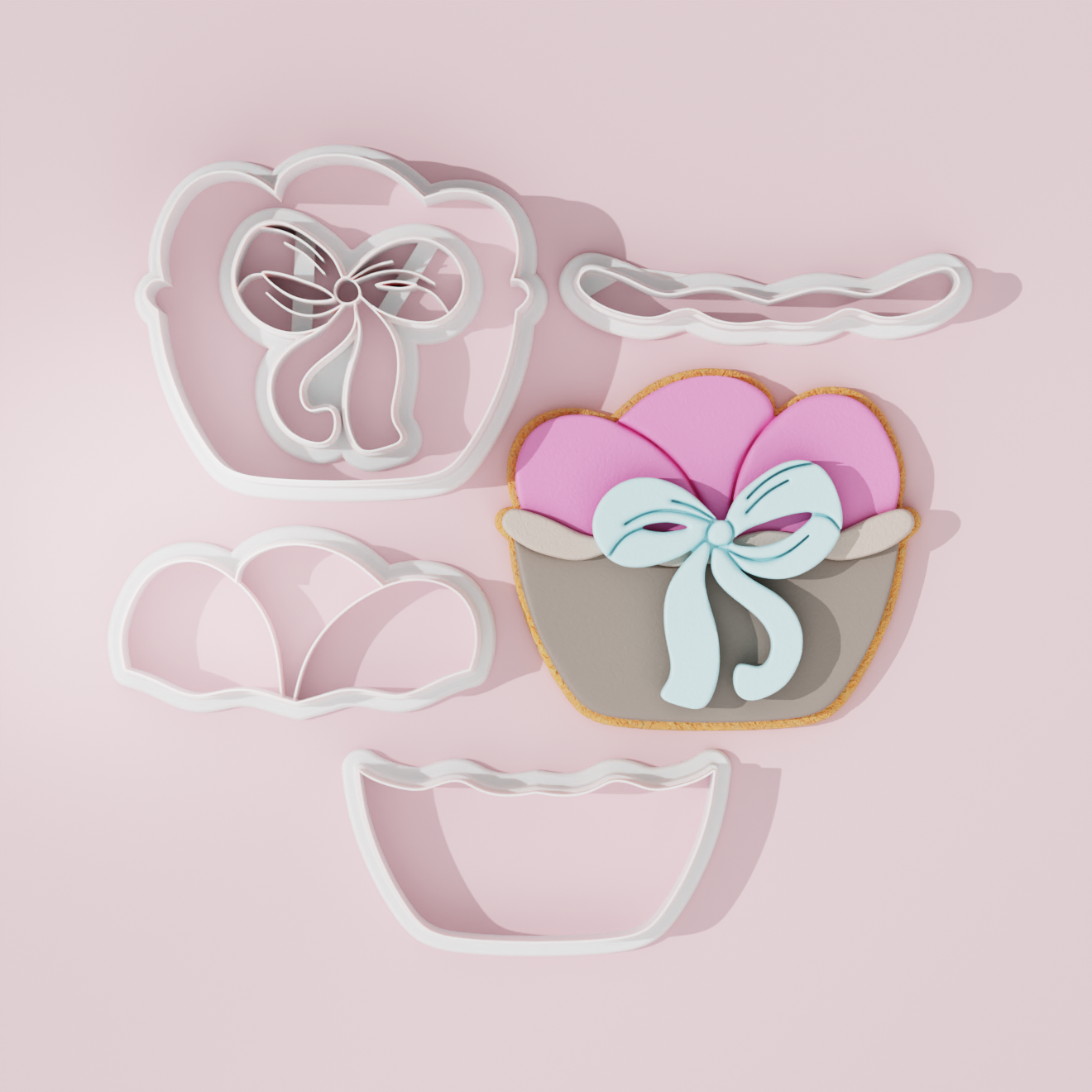 Easter bowl with eggs  cutter fondant