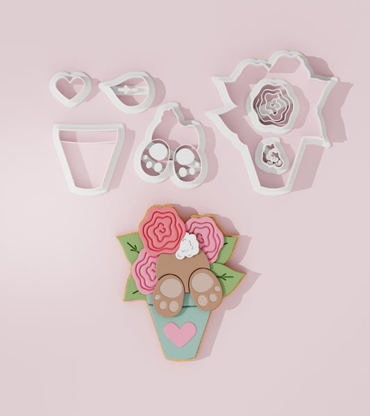 Funny bunny pot cutter fondant