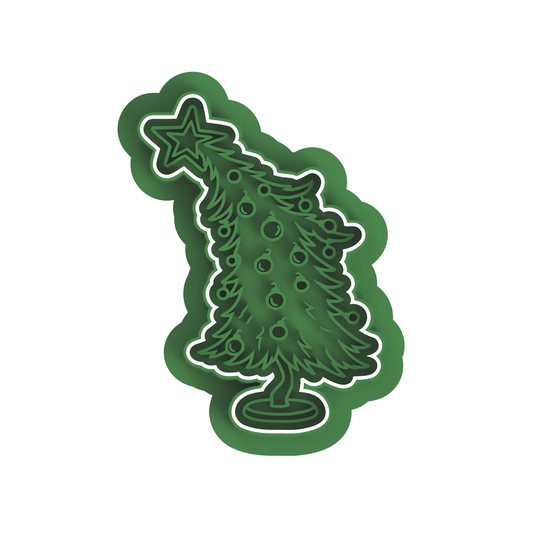 Christmas Tree cookie cutter with stamp