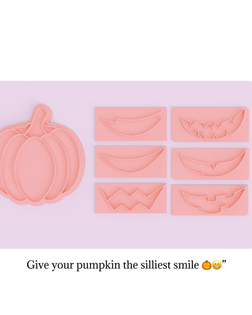 Pumpkin Face  cookie cutter with stamp