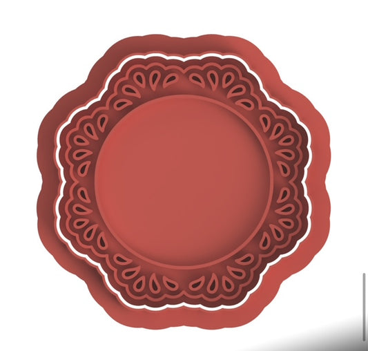 Plaquet Design #2 cookie cutter with stamp