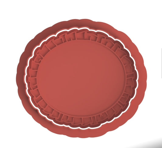 Plaquet Design #3 cookie cutter with stamp