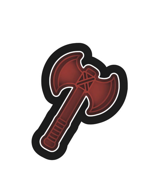 Axe cookie cutter with stamp