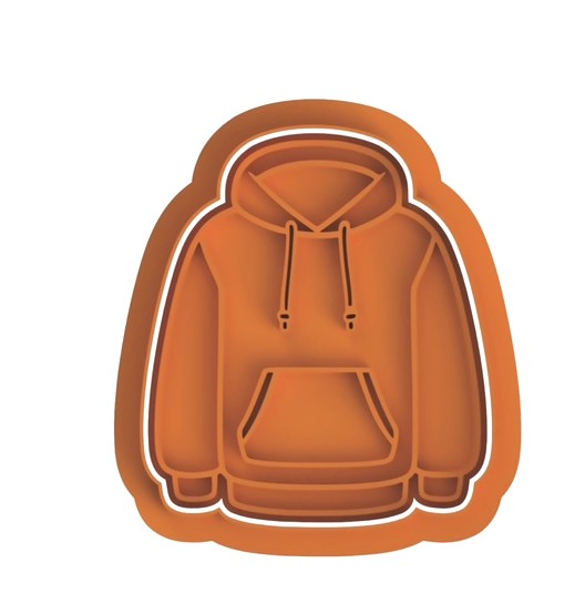 Hoodie cookie cutter with stamp