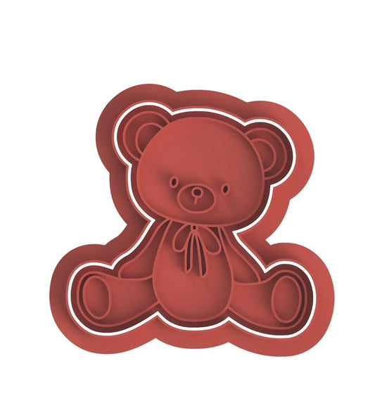 Bear cookie cutter with stamp