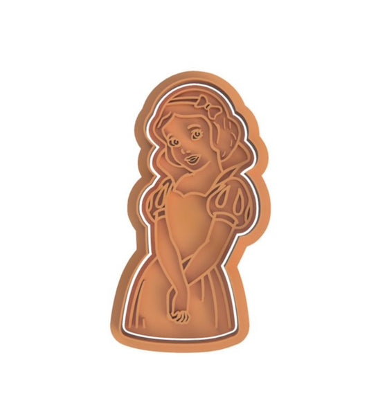 Snow white cookie cutter with stamp