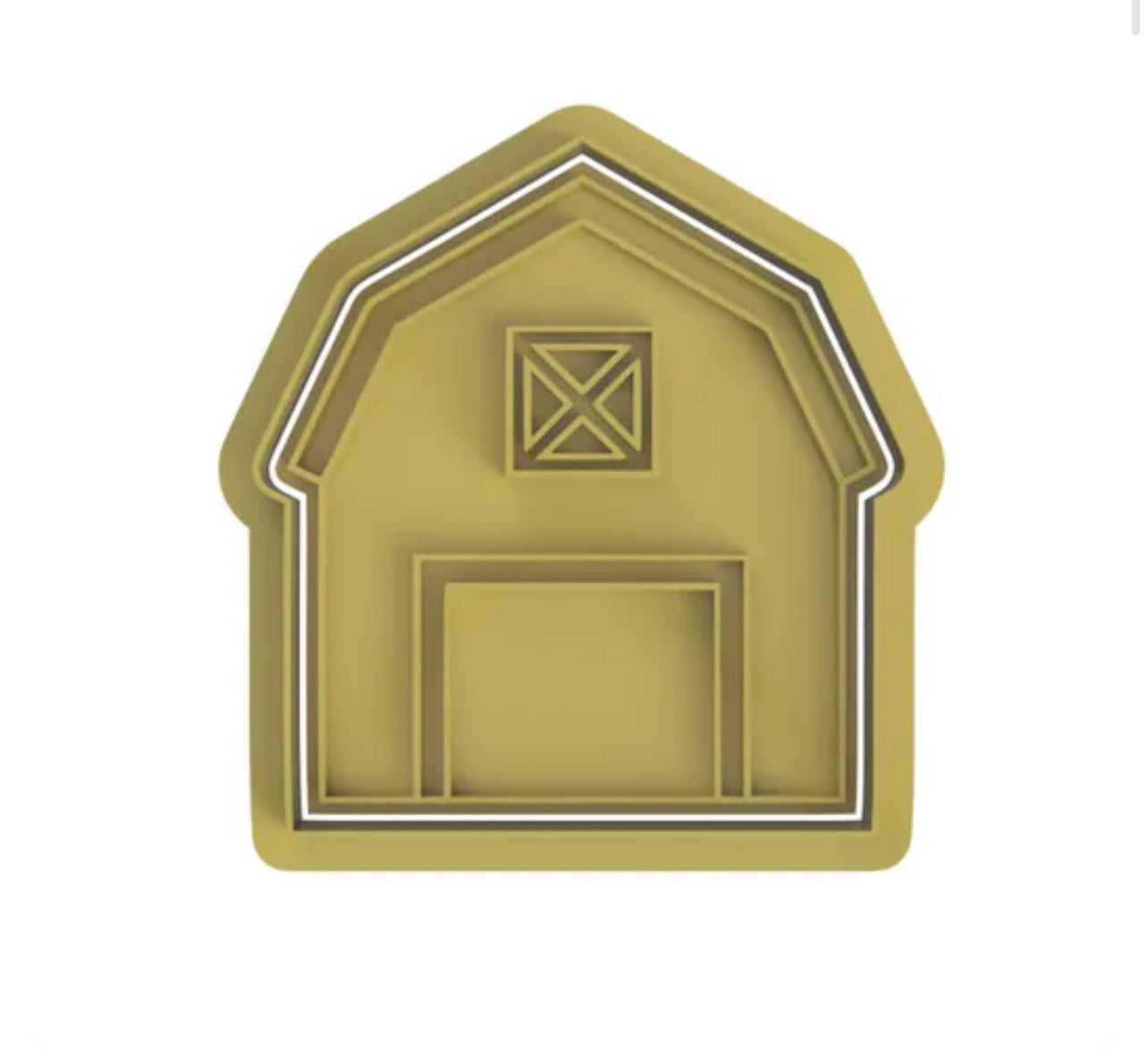 Farmhouse cookie cutter with stamp