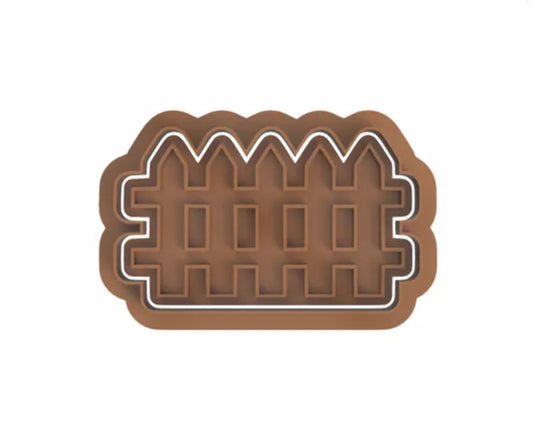 Fence cookie cutter with stamp