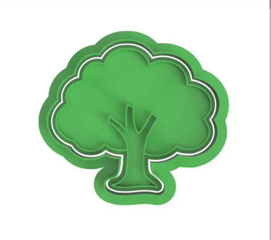 Tree cookie cutter with stamp