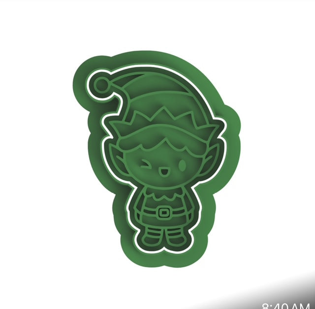Baby Elf   cookie cutter with stamp