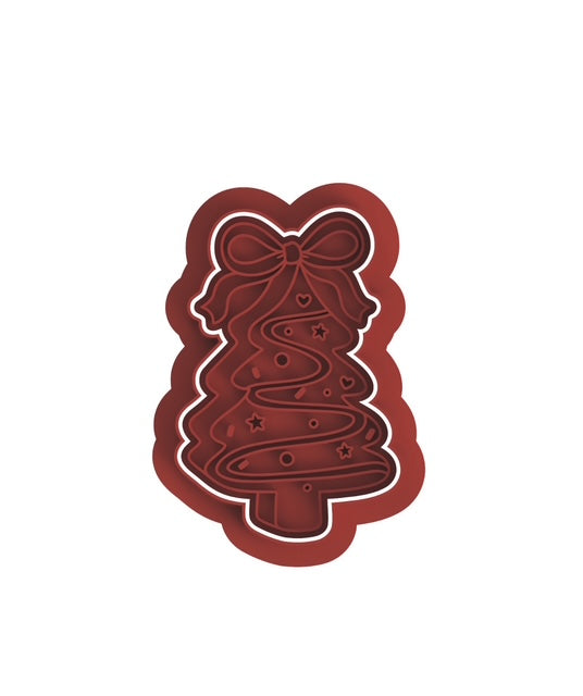 Christmas Tree cookie cutter with stamp
