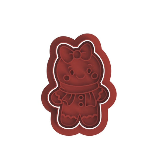 Gingerbread Girl cookie cutter with stamp