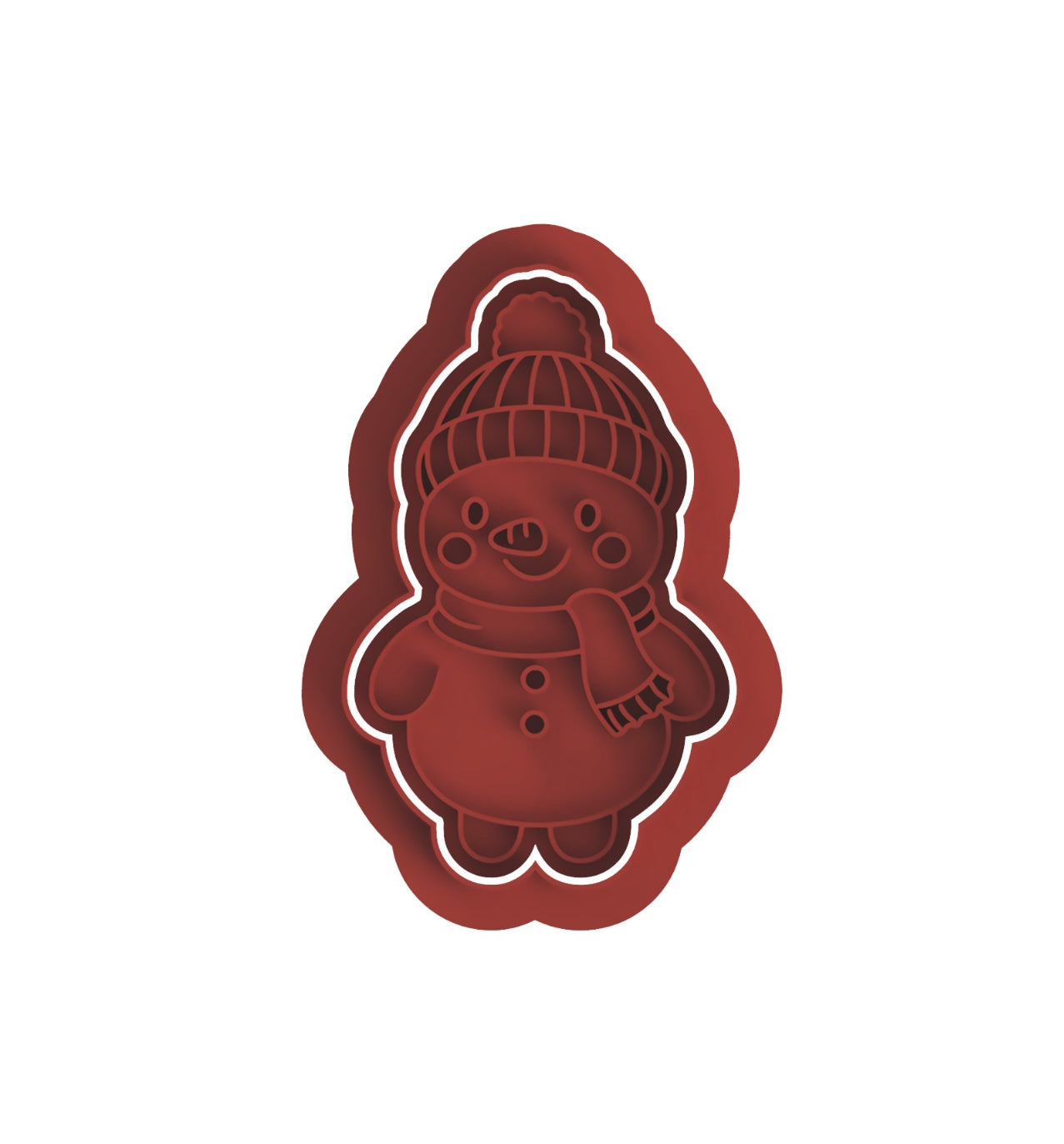 Snowman cookie cutter with stamp