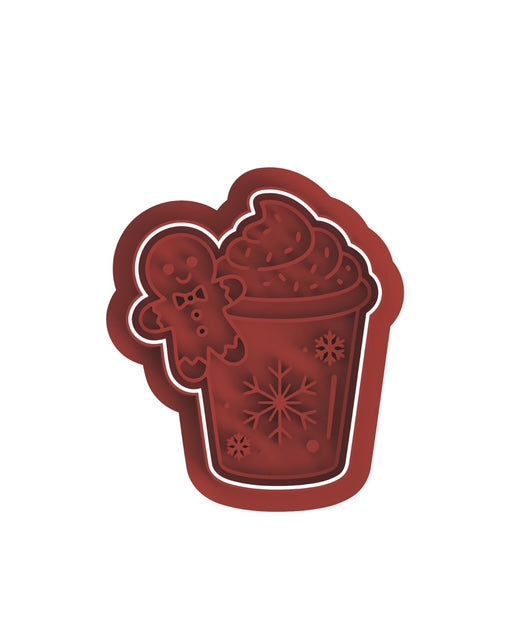 Merry Christmas Latte cookie cutter with stamp