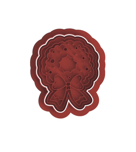 Christmas Reef cookie cutter with stamp