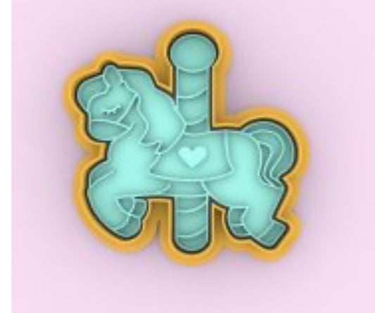 Carousel design 2 cookie cutter with stamp