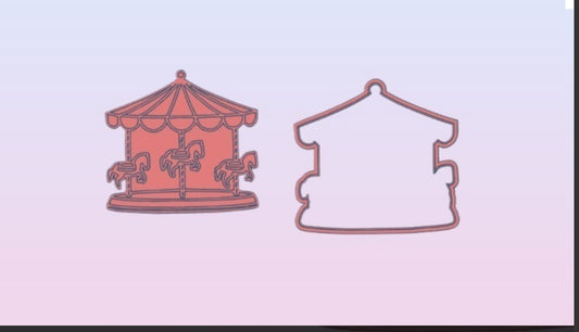 Carousel design 3 cookie cutter with stamp