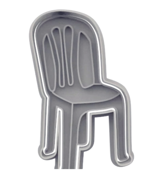 Plastic Chair design #2 cookie cutter with stamp