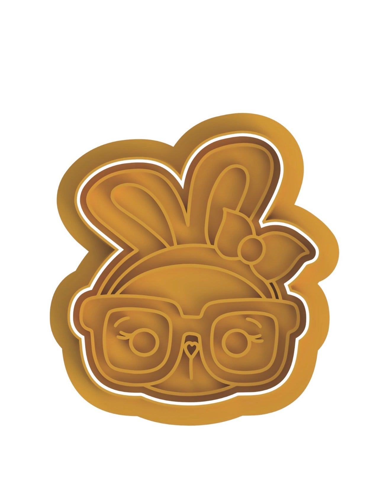 Bunny Girl cookie cutter with stamp