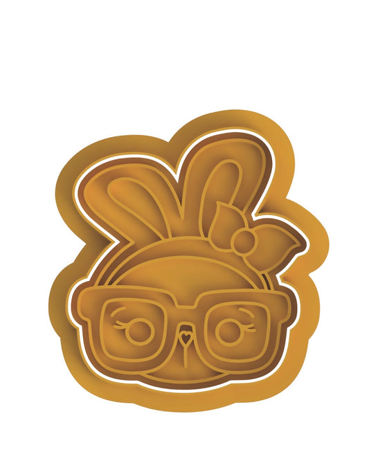 Bunny Girl cookie cutter with stamp