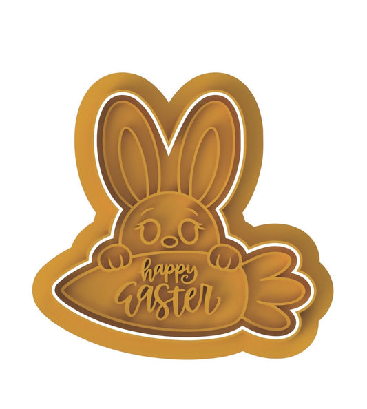 Happy Easter cookie cutter with stamp