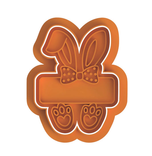 Easter bunny plaque cookie cutter with stamp