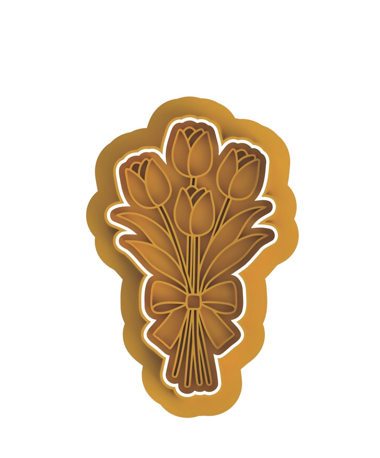 Bouquet of Tulips cookie cutter with stamp