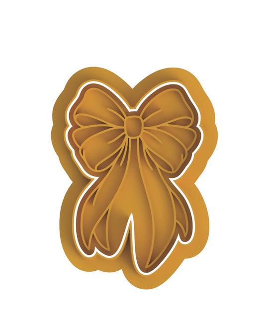 Coquette Bow cookie cutter with stamp