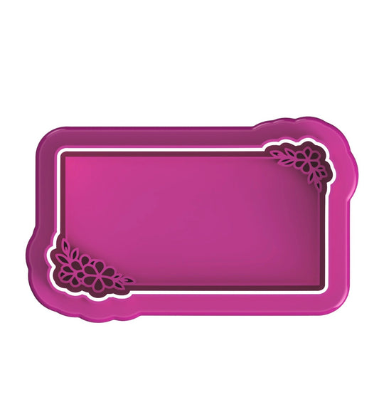 Plaque flower cookie cutter with stamp