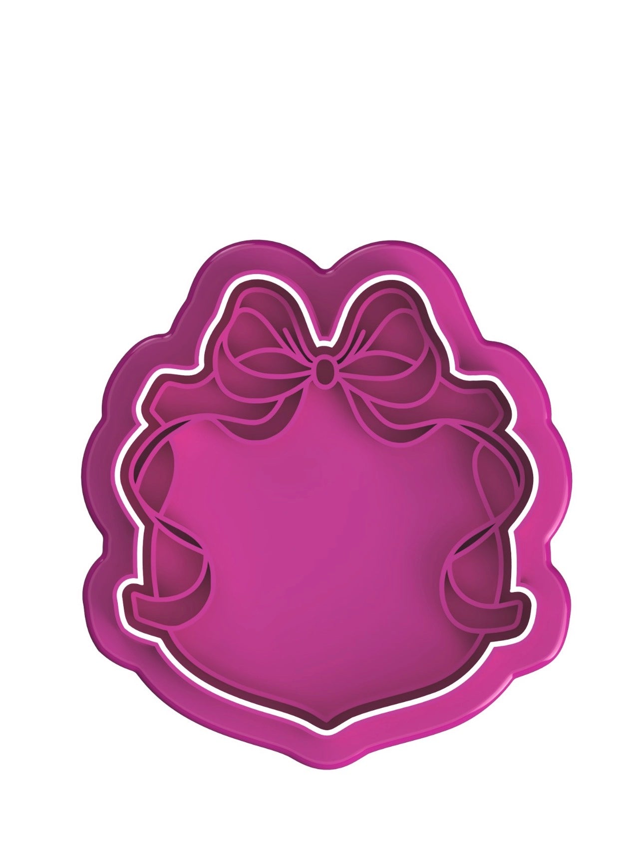 Plaque bow cookie cutter with stamp