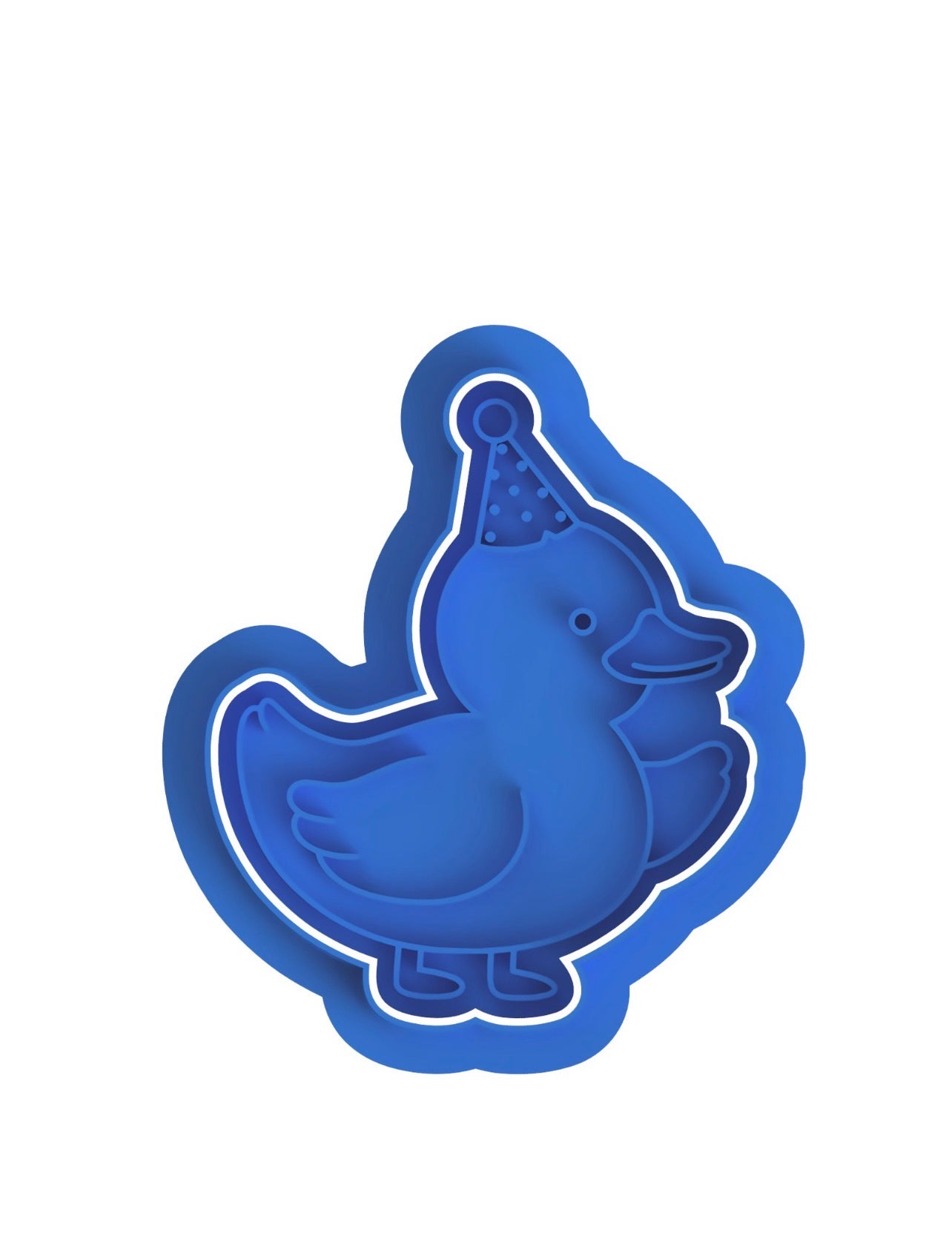Duck birthday cookie cutter with stamp