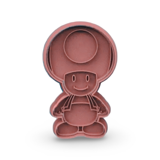 Toad Super Mario cookie cutter with stamp