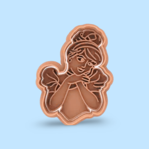 Cinderella cookie cutter with stamp