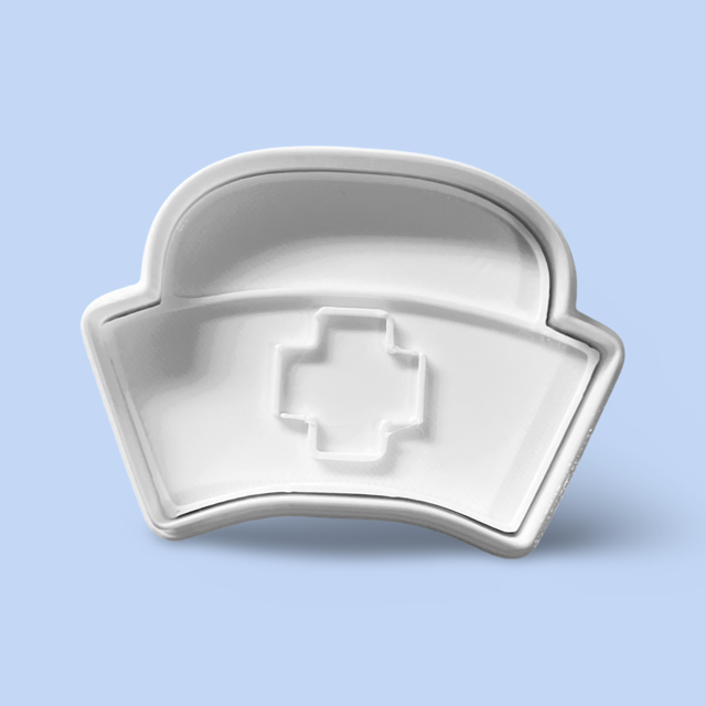 Nurse Hat  cookie cutter with stamp
