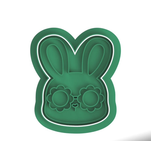 Bunny Face cookie cutter with stamp