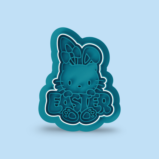 Hello Kitty Easter cookie cutter with stamp