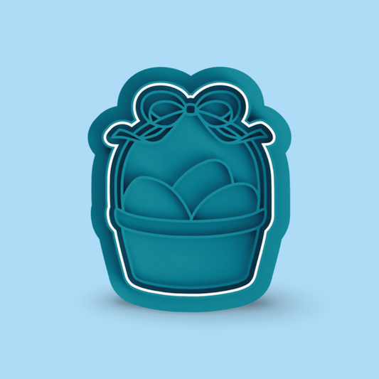 Egg  cookie cutter with stamp