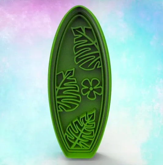 Surfboard  cookie cutter with stamp