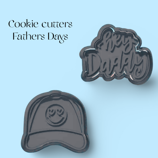 He Daddy Set 2 cookie cutter with stamp