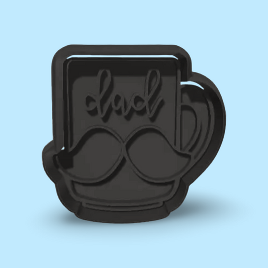 Dad mug cookie cutter with stamp
